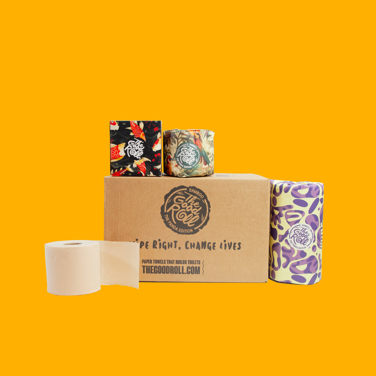 Duurzame toiletrol, tissuebox en keukenrol Give it a bamBOO Try
